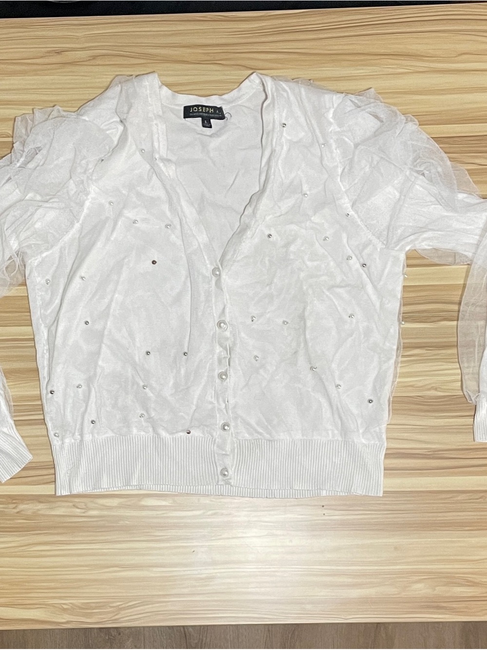 Joseph A White Embellished Button-Front Cardigan